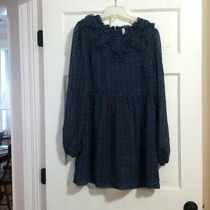 Free People navy blue long sleeve lined dress sz 10